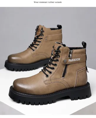 British Style High Top Leather Martin Boots